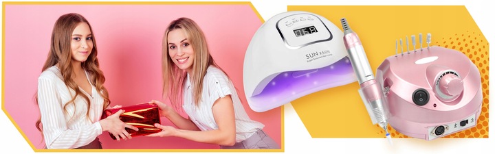 Zestaw do paznokci hybryd LAMPA UV 80W + FREZARKA profesjonalna NA PREZENT Kod producenta mocna led manicure pedicure święta frezy 65w